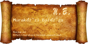Muraközi Balázs névjegykártya